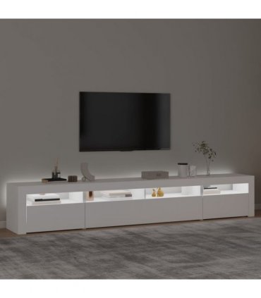 vidaXL TV Cabinet with LED Lights White 240x35x40 cm