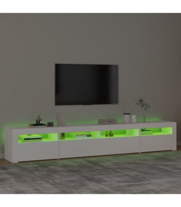 vidaXL TV Cabinet with LED Lights White 240x35x40 cm