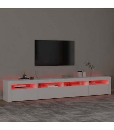 vidaXL TV Cabinet with LED Lights White 240x35x40 cm