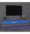 vidaXL TV Cabinet with LED Lights Grey Sonoma 195x35x40 cm