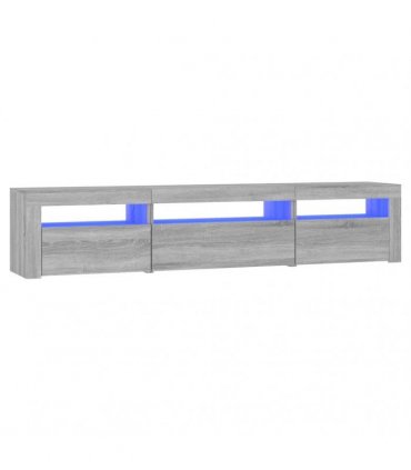 vidaXL TV Cabinet with LED Lights Grey Sonoma 195x35x40 cm