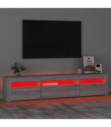 vidaXL TV Cabinet with LED Lights Grey Sonoma 195x35x40 cm