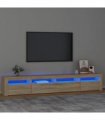 vidaXL TV Cabinet with LED Lights Sonoma Oak 240x35x40 cm