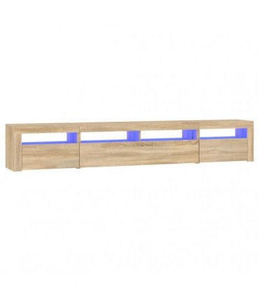vidaXL TV Cabinet with LED Lights Sonoma Oak 240x35x40 cm