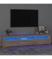 vidaXL TV Cabinet with LED Lights Sonoma Oak 195x35x40 cm