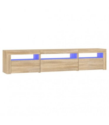 vidaXL TV Cabinet with LED Lights Sonoma Oak 195x35x40 cm