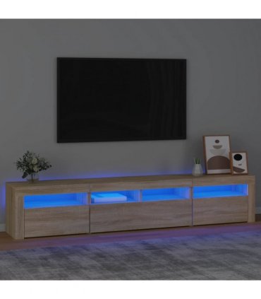 vidaXL TV Cabinet with LED Lights Sonoma Oak 210x35x40 cm