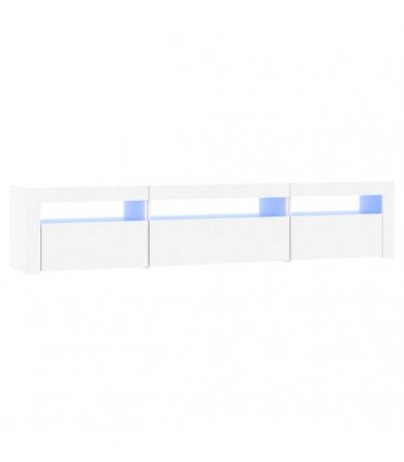 vidaXL TV Cabinet with LED Lights White 195x35x40 cm