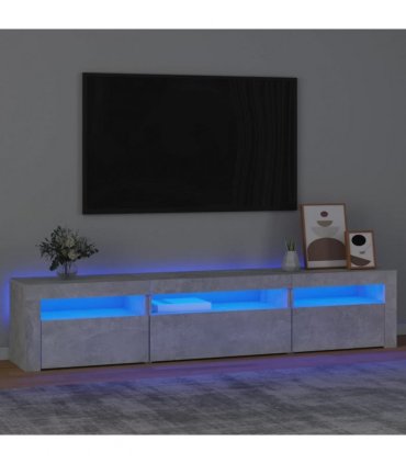 vidaXL TV Cabinet with LED Lights Concrete Grey 195x35x40 cm