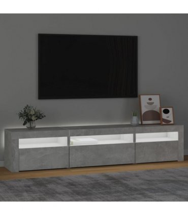 vidaXL TV Cabinet with LED Lights Concrete Grey 195x35x40 cm