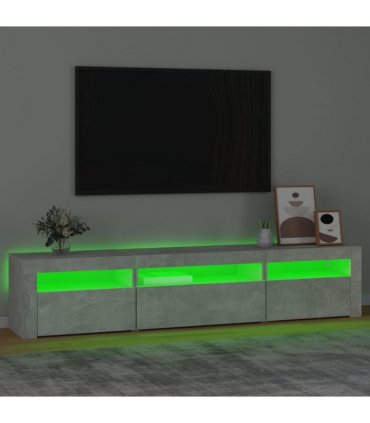 vidaXL TV Cabinet with LED Lights Concrete Grey 195x35x40 cm
