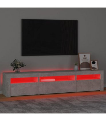 vidaXL TV Cabinet with LED Lights Concrete Grey 195x35x40 cm