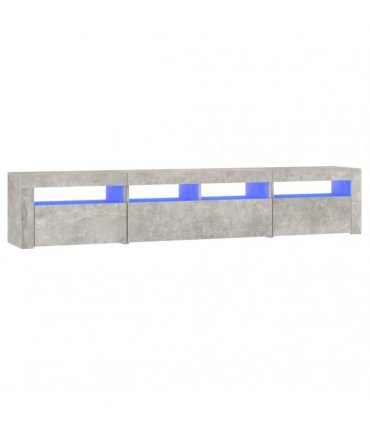 vidaXL TV Cabinet with LED Lights Concrete Grey 210x35x40 cm