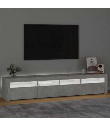 vidaXL TV Cabinet with LED Lights Concrete Grey 210x35x40 cm
