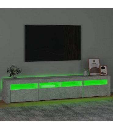 vidaXL TV Cabinet with LED Lights Concrete Grey 210x35x40 cm