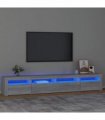 vidaXL TV Cabinet with LED Lights Grey Sonoma 240x35x40 cm