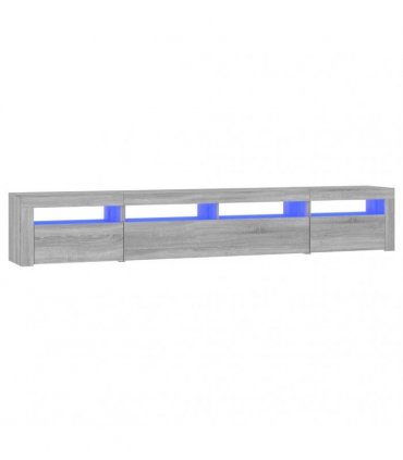 vidaXL TV Cabinet with LED Lights Grey Sonoma 240x35x40 cm