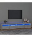 vidaXL TV Cabinet with LED Lights Concrete Grey 240x35x40 cm