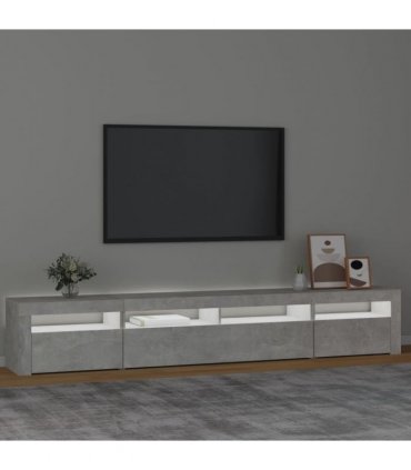 vidaXL TV Cabinet with LED Lights Concrete Grey 240x35x40 cm