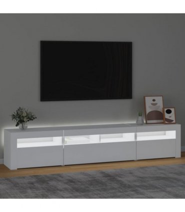 vidaXL TV Cabinet with LED Lights White 210x35x40 cm