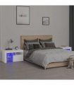 vidaXL Bedside Cabinets 2 pcs with LED Lights White 70x36.5x40 cm