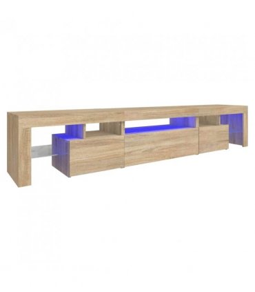 vidaXL TV Cabinet with LED Lights Sonoma Oak 215x36.5x40 cm