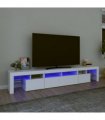vidaXL TV Cabinet with LED Lights White 230x36.5x40 cm