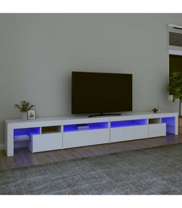 vidaXL TV Cabinet with LED Lights White 290x36.5x40 cm