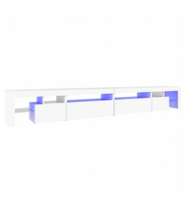 vidaXL TV Cabinet with LED Lights White 290x36.5x40 cm