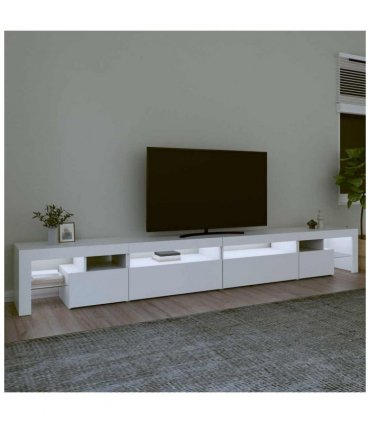 vidaXL TV Cabinet with LED Lights White 290x36.5x40 cm