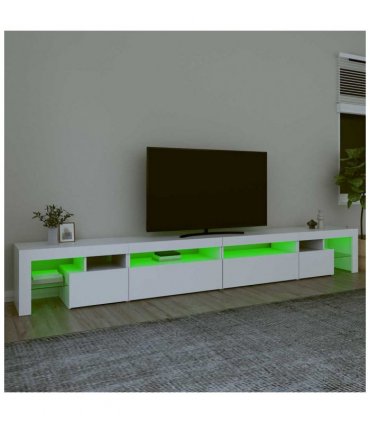 vidaXL TV Cabinet with LED Lights White 290x36.5x40 cm