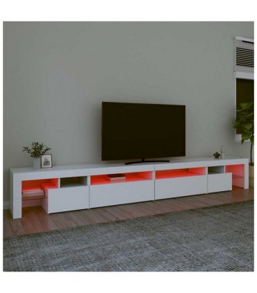 vidaXL TV Cabinet with LED Lights White 290x36.5x40 cm