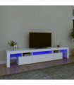vidaXL TV Cabinet with LED Lights White 215x36.5x40 cm