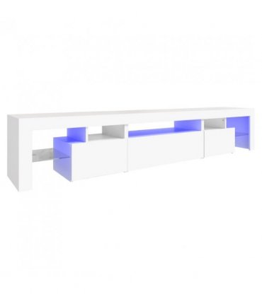 vidaXL TV Cabinet with LED Lights White 215x36.5x40 cm