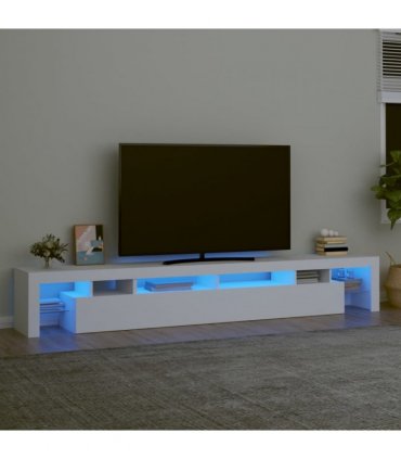 vidaXL TV Cabinet with LED Lights White 260x36.5x40 cm