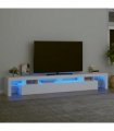 vidaXL TV Cabinet with LED Lights White 260x36.5x40 cm