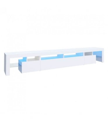 vidaXL TV Cabinet with LED Lights White 260x36.5x40 cm