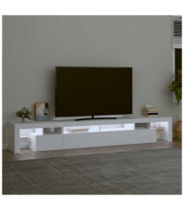vidaXL TV Cabinet with LED Lights White 260x36.5x40 cm