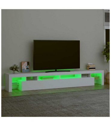 vidaXL TV Cabinet with LED Lights White 260x36.5x40 cm