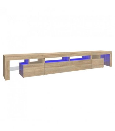 vidaXL TV Cabinet with LED Lights Sonoma Oak 260x36.5x40 cm