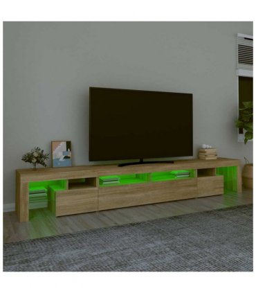 vidaXL TV Cabinet with LED Lights Sonoma Oak 260x36.5x40 cm