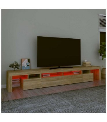 vidaXL TV Cabinet with LED Lights Sonoma Oak 260x36.5x40 cm