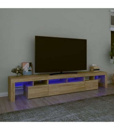 vidaXL TV Cabinet with LED Lights Sonoma Oak 230x36.5x40 cm