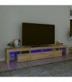 vidaXL TV Cabinet with LED Lights Sonoma Oak 230x36.5x40 cm