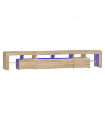 vidaXL TV Cabinet with LED Lights Sonoma Oak 230x36.5x40 cm