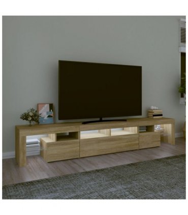vidaXL TV Cabinet with LED Lights Sonoma Oak 230x36.5x40 cm