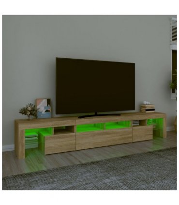 vidaXL TV Cabinet with LED Lights Sonoma Oak 230x36.5x40 cm