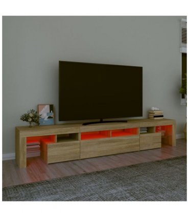 vidaXL TV Cabinet with LED Lights Sonoma Oak 230x36.5x40 cm
