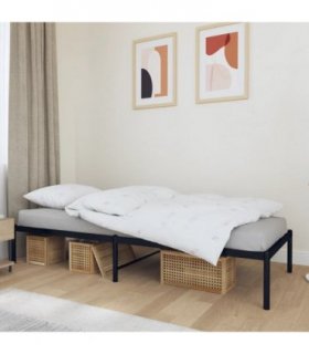 vidaXL Metal Bed Frame without Mattress Black 80x200cm — Size: 80 x 200 cm, Model: without headboard