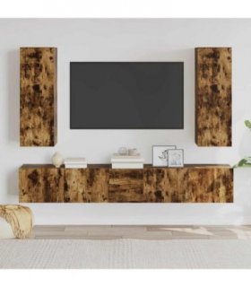 vidaXL 5 Piece TV Cabinet Set Smoked Oak Engineered Wood — V0671961053